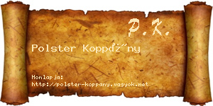 Polster Koppány névjegykártya